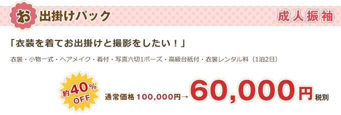 成人振袖「お出掛けパック」